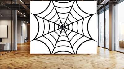 Silhouette: A spider-vector spider spinning a complex side web Wall mural